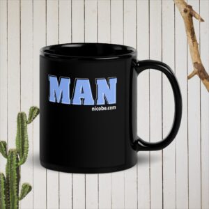 A Man Black Glossy Coffee Mug