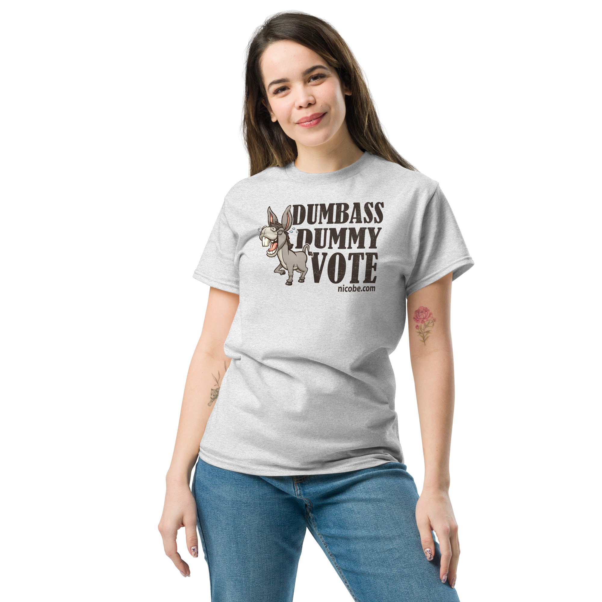 Ah Dumbass dummy vote unisex funniest and best classic tee shirt ever near me - Image 25