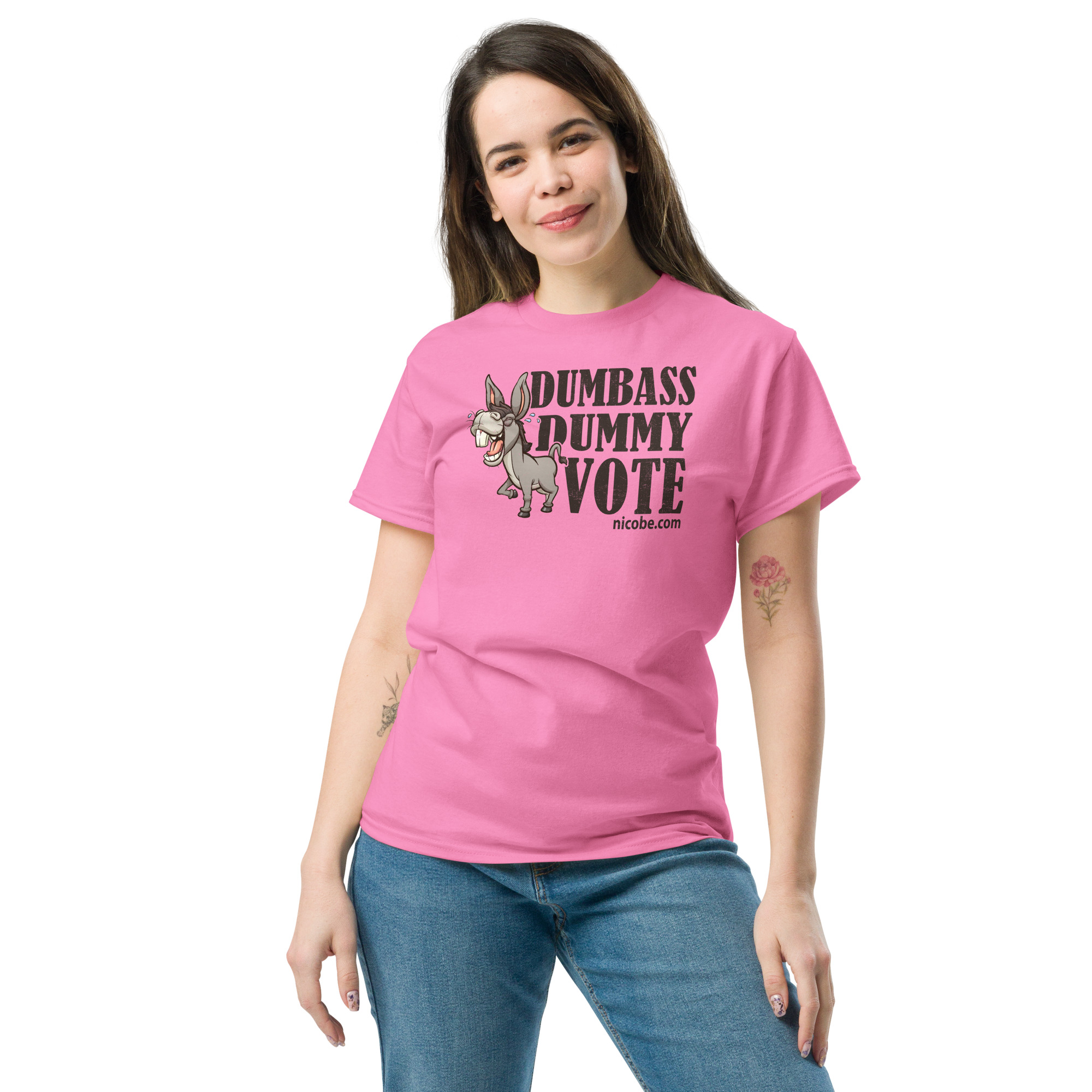 Ah Dumbass dummy vote unisex funniest and best classic tee shirt ever near me - Image 14