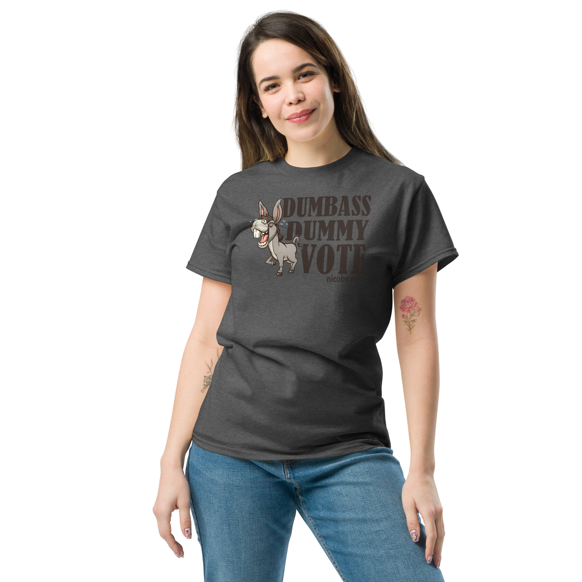Ah Dumbass dummy vote unisex funniest and best classic tee shirt ever near me - Image 6
