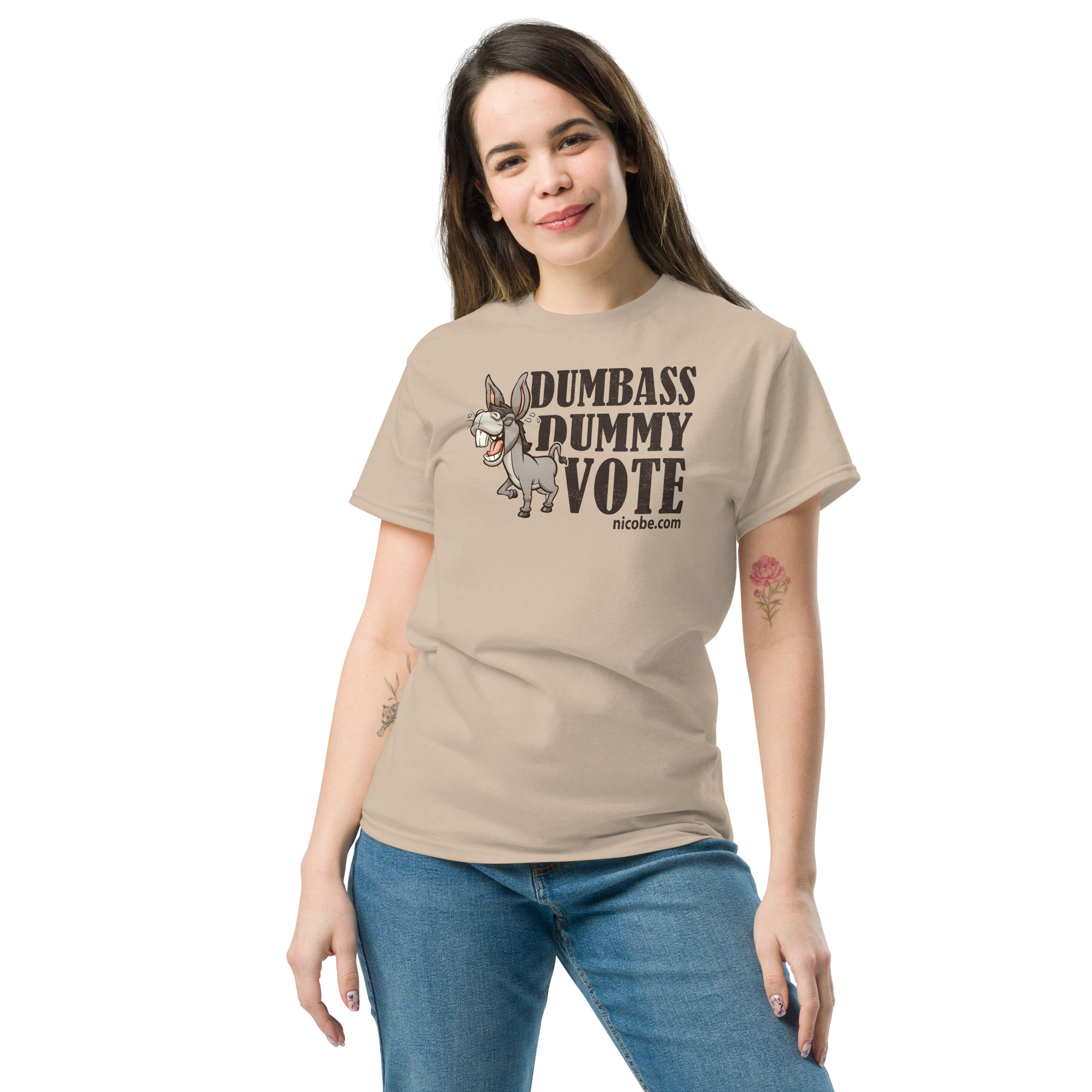Ah Dumbass dummy vote unisex funniest and best classic tee shirt ever near me - Image 20