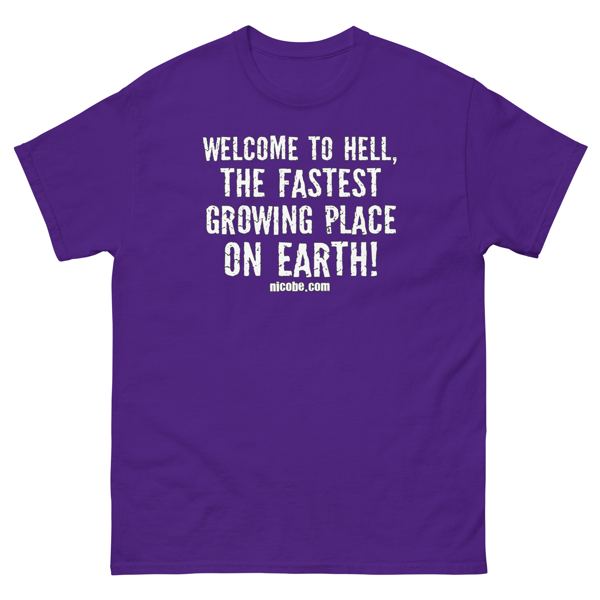 purple, best funniest t shirt hell welcome crazy saying quote joke men women