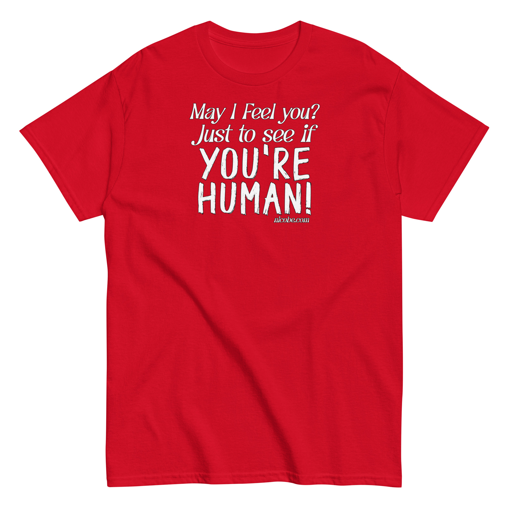 red, best funniest ai human feelings saying quote t shirt men women