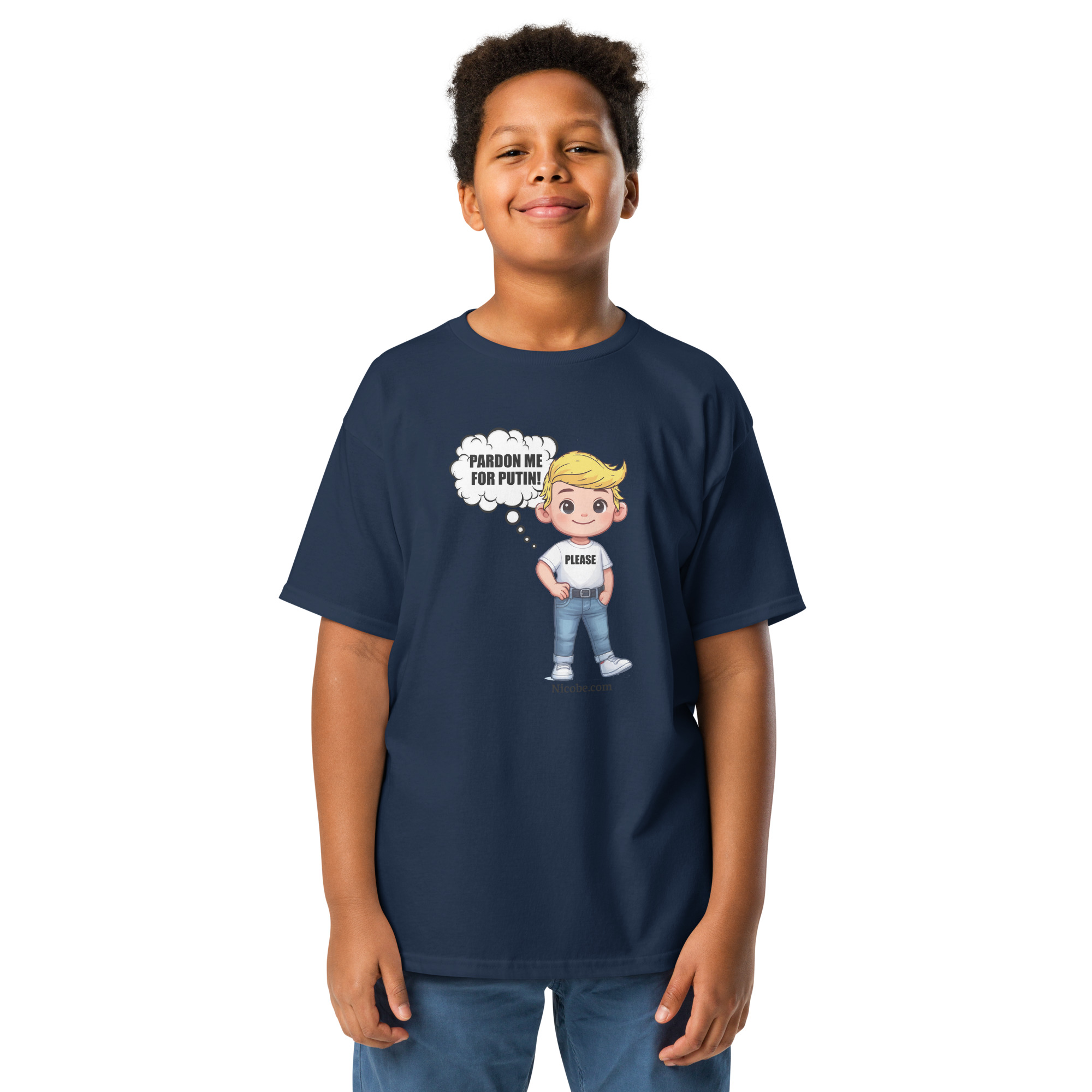 navy, best funniest youth political trump kids boy girl t shirt.jpg